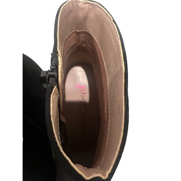 betsey johnson Women’s Black Ankle Boots With Multicolor Glitter Heels Size 5.5 - Picture 6 of 9